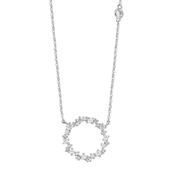 Kindey серебряный цвет ювелирные изделия кристалл круг ожерелья для женщин