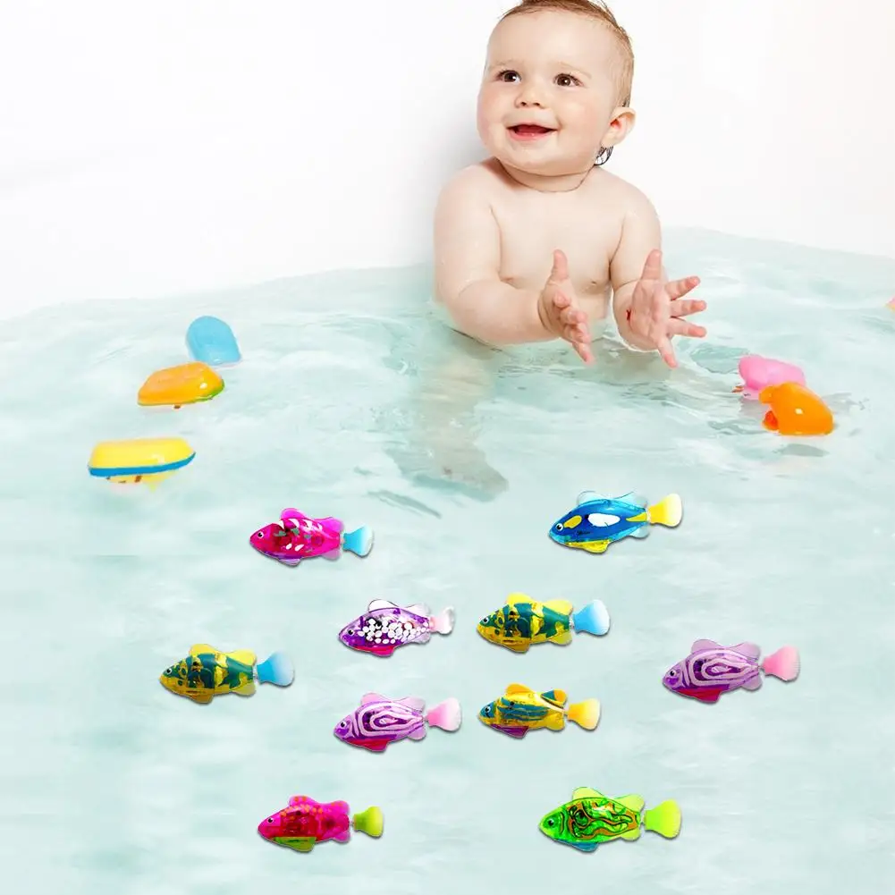 

Light Transparent Electric Fishswimming In The Water Bathing Shower Toy Sink Bathtub Swimming Pool Fantastic Gifts