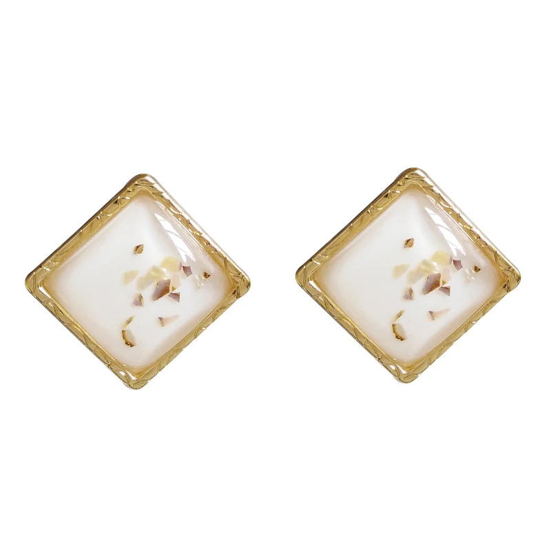 

Trend minimalism resin structure geometry earrings made of metal stud earrings jewelry fashion joker