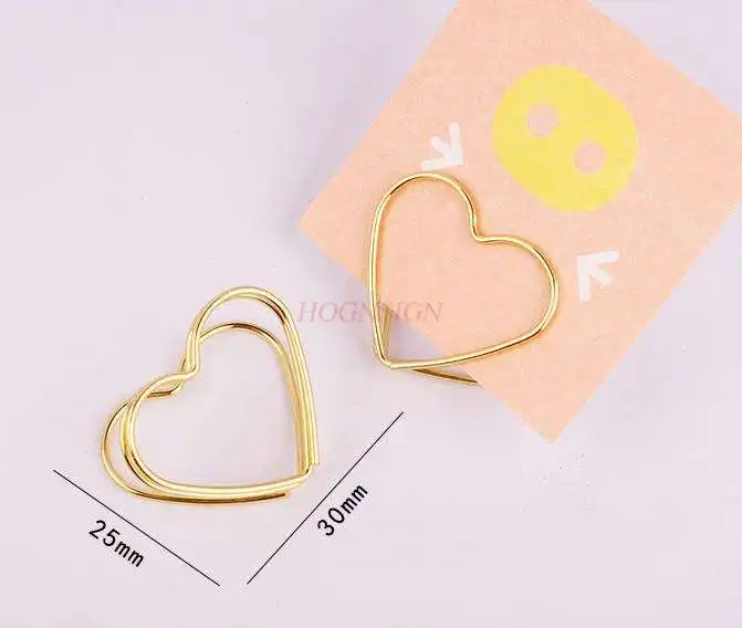 

10pcs Love business card holder rose gold golden paper clip cartoon