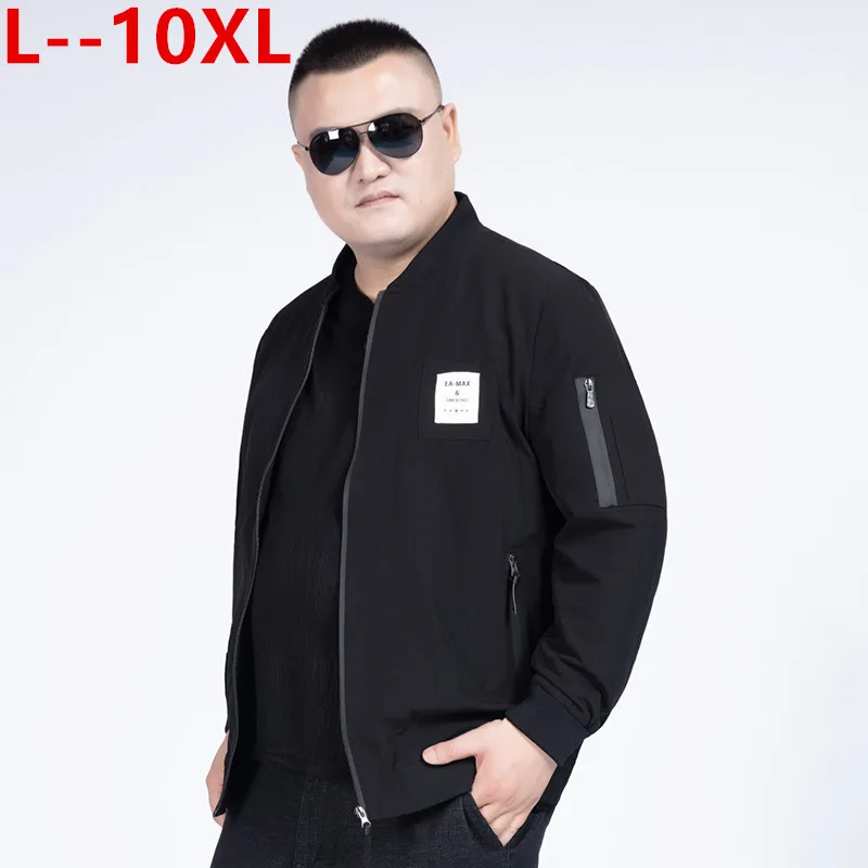 10XL 8XL мужская двусторонняя куртка с воротником стойкой бейсбольная бомбер на