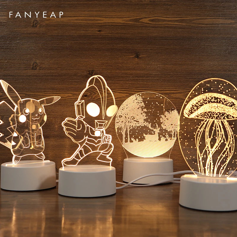 3D Night Lamp Child Bedroom Decor Nightlight Manga Gift Night Light