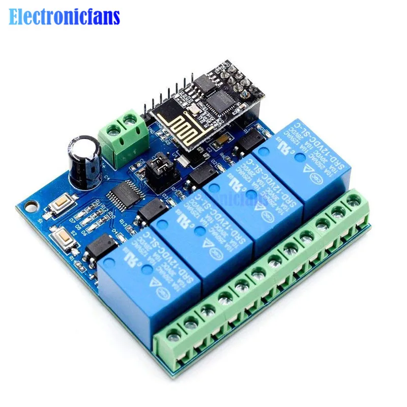 Релейная плата diymore DC 12 В ESP8266 ESP 01 4 канальная реле модуль Wi Fi для IOT управление