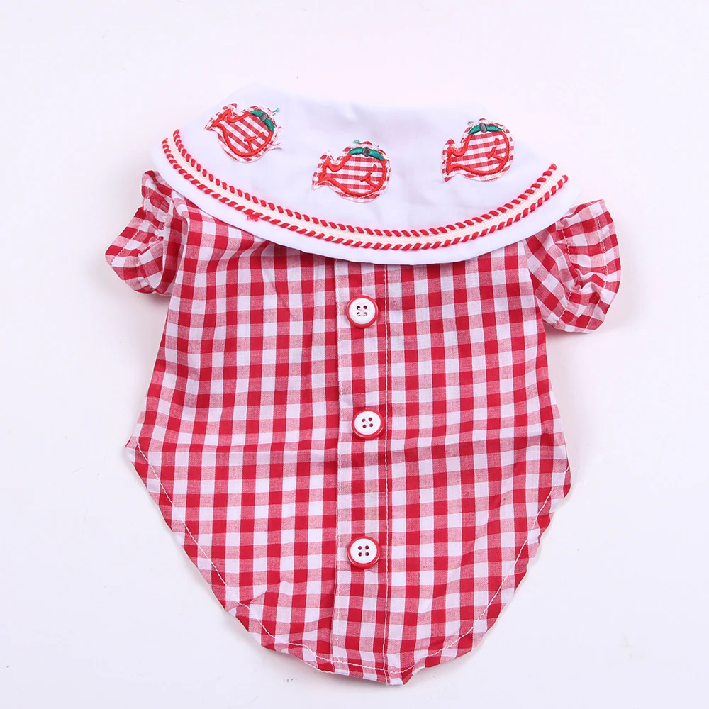 Платье-рубашка для девочек собак домашних питомцев клетчатая дизайнерская