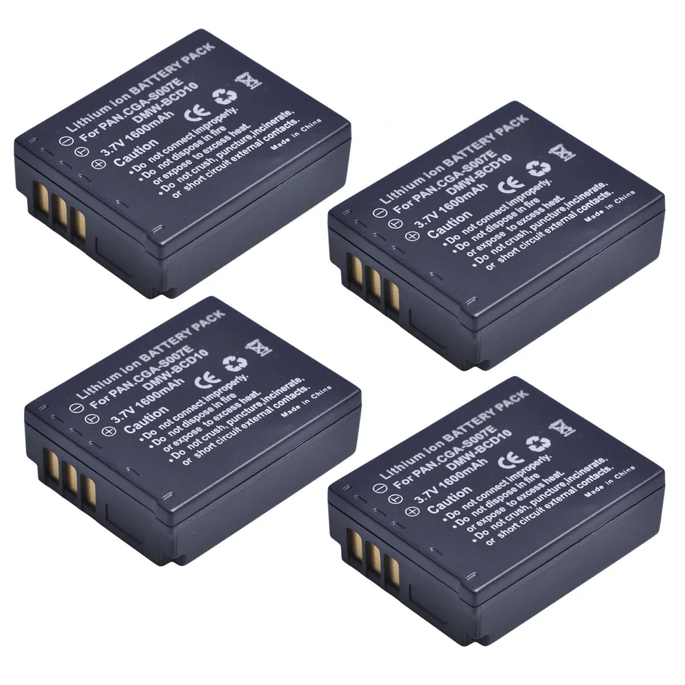 

1600mAh CGA-S007 CGA-S007E DMW-BCD10 CGAS007 Battery for Panasonic DMC TZ1 TZ2 TZ3 TZ4 TZ5 TZ50 TZ15 TZ15GK Camera.