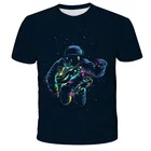 Футболка мужская с 3D рисунком космонавта, галактики, космоса, планеты, космонавта