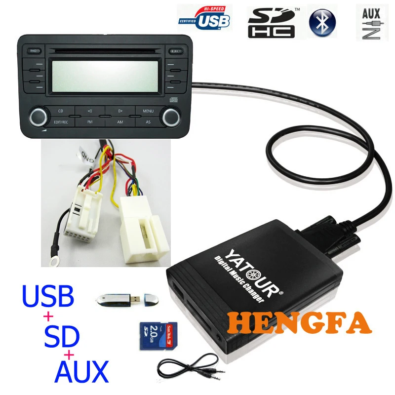 Устройство зарядное автомобильное Yatour цифровой USB MP3 AUX адаптер для 12pin VW Audi Skoda Seat