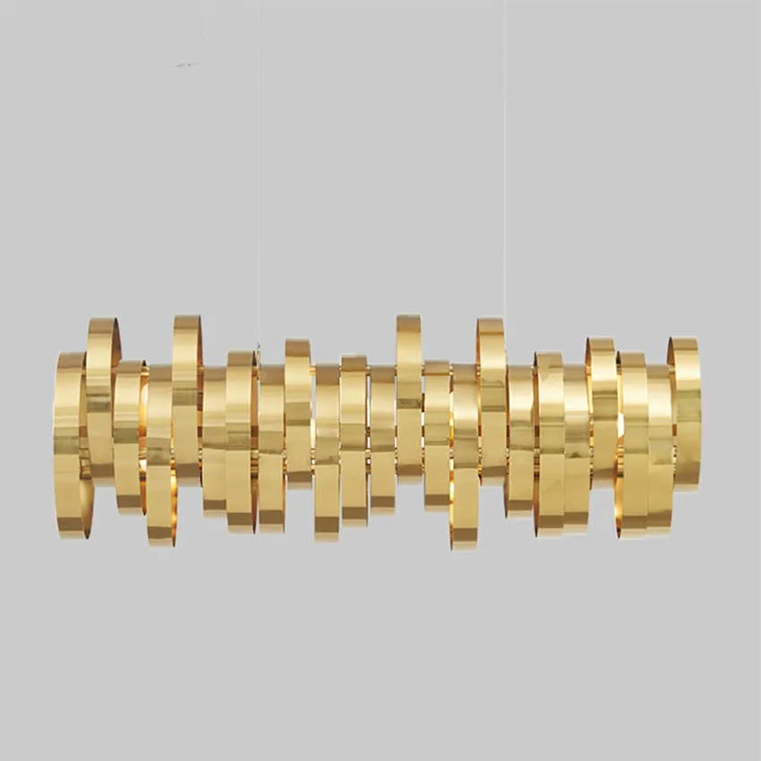 Современные металлические золотые подвесные светильники из нержавеющей стали - Фото №1