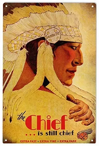 

Новый Забавный металлический знак «Санта Фе», «главный железнодорожный плафон», винтажный знак, металлические таблички для паба, мужской п...