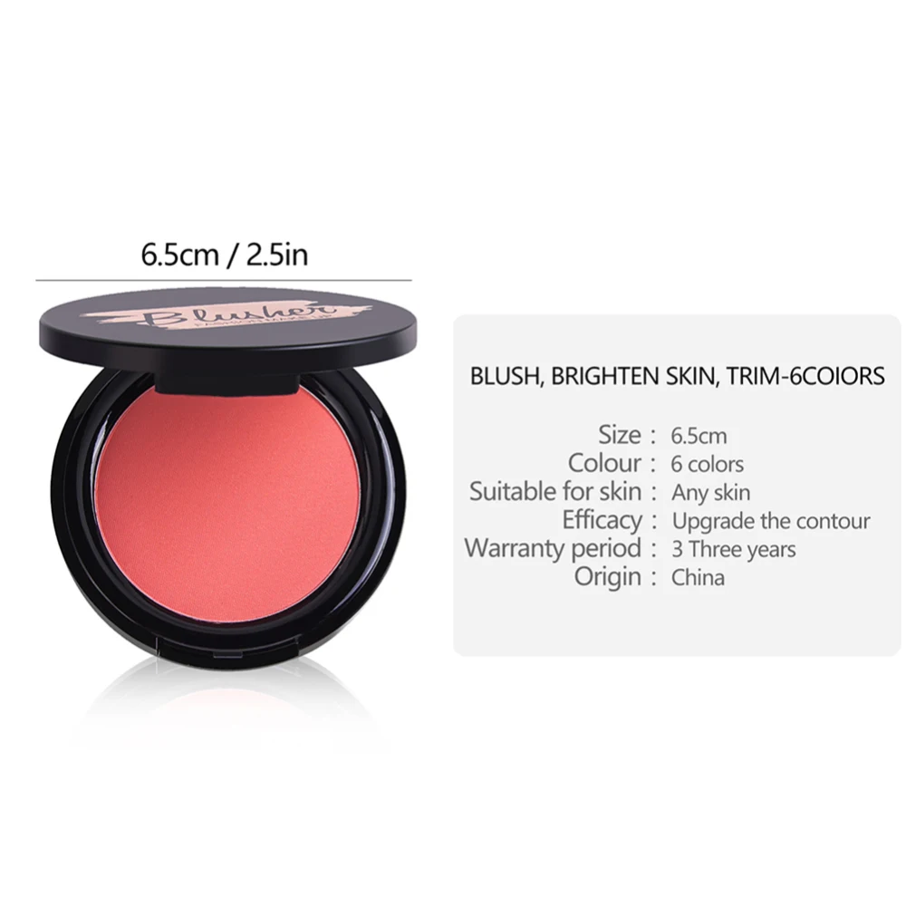 Косметическая пудра для румян 6 цветов стойкая матовая Румяна щек пигментная
