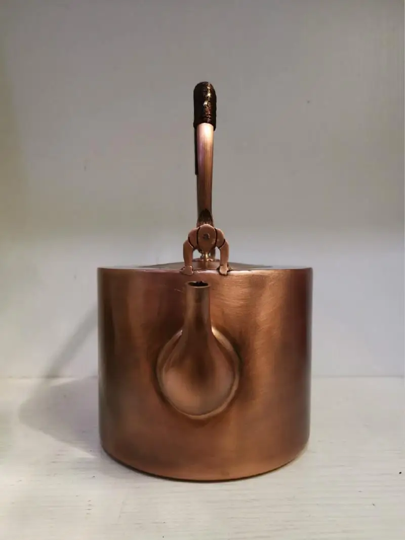 2 2л ручной работы старинный утолщенный медный чайник для сжигания воды японский