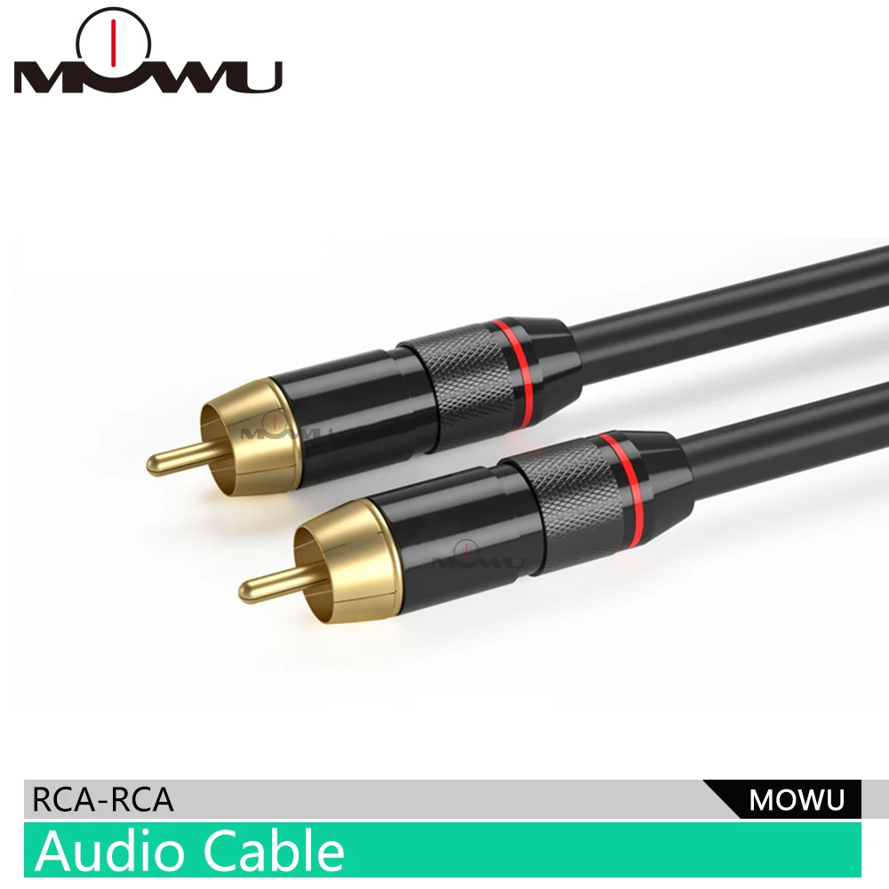 Премиум AV кабель MOWU RCA штекер-штекер для проекта усилителя сабвуфера Hifi OFC