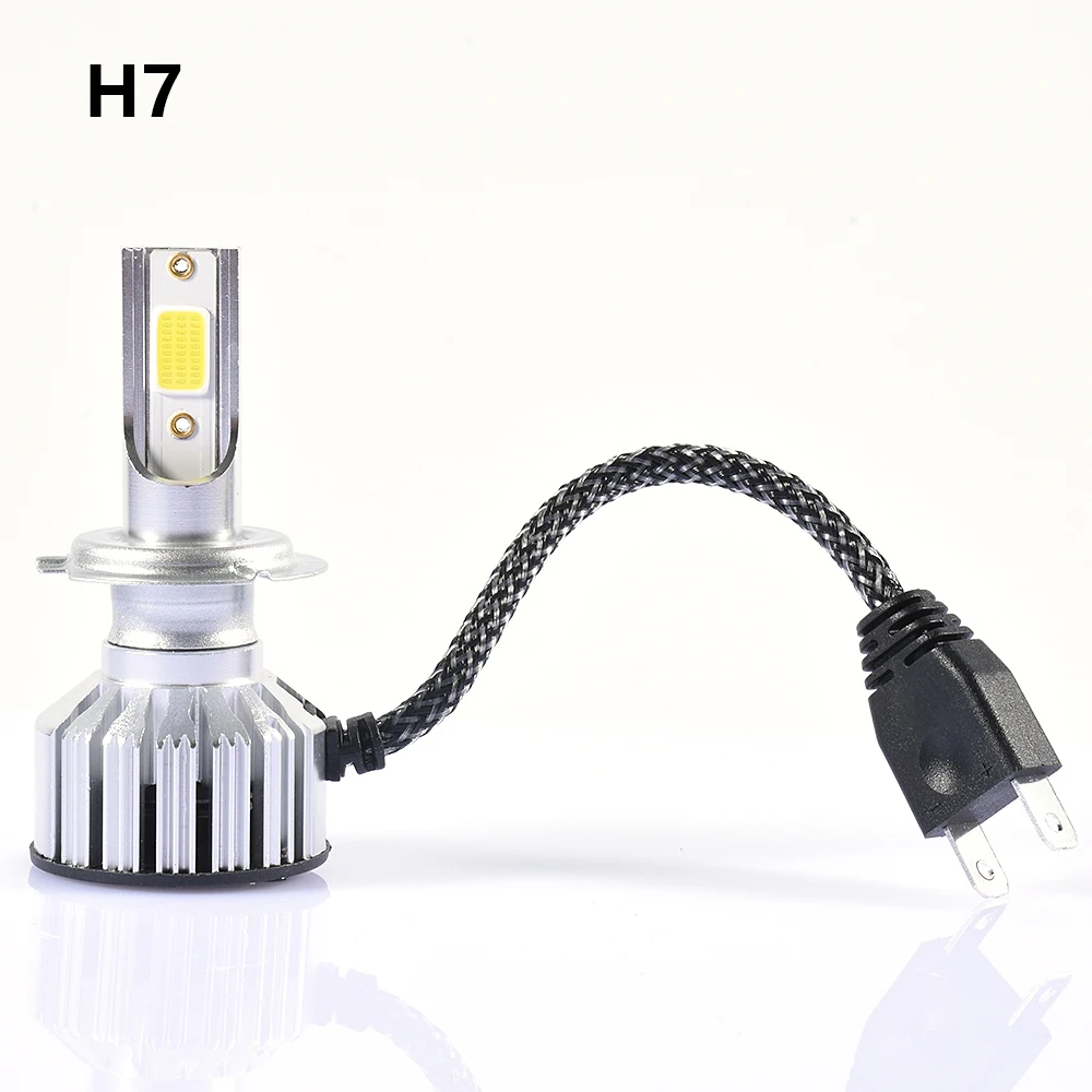 

H1 H4 H7 H8 H9 H11 HB3 HB4 9005 9006 LED Headlight Bulb Top 30000 Hours Automotive Grade Chip Silver 6500K Aviation Aluminum