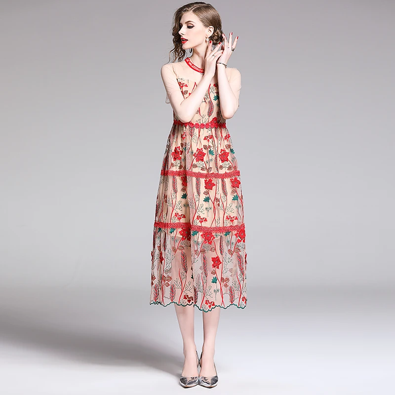 Женское длинное вечернее платье HAMALIEL подиумное винтажное Сетчатое с цветочной