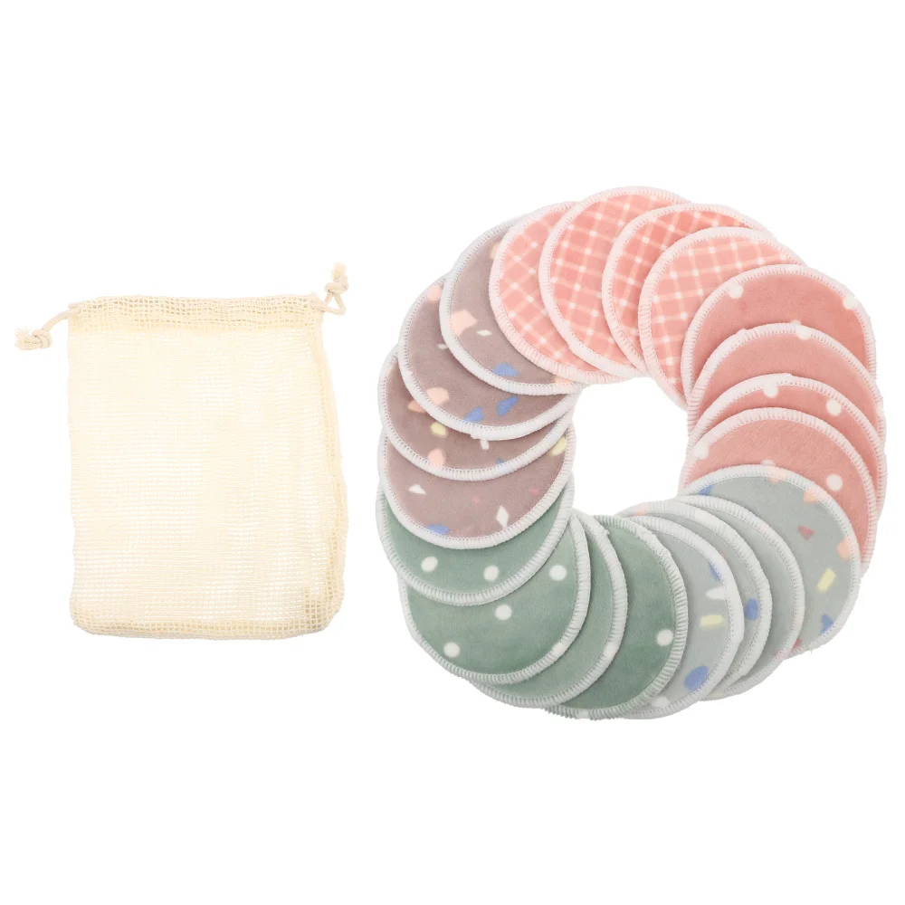

1 Set of Makeup Remover Puff Pads Comfortable Facial Clean Pads with Storage Bag