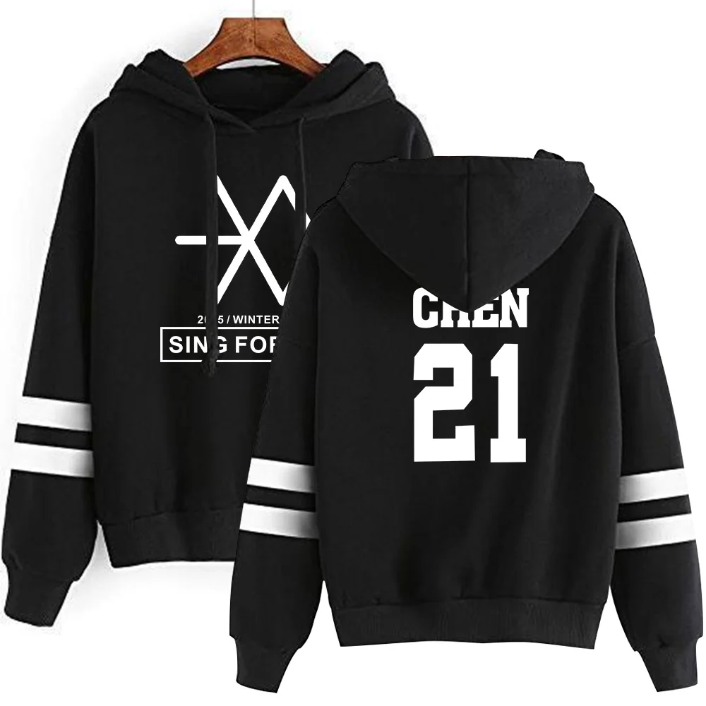 Kpop EXO милый женские худи Harajuku Повседневный Спортивный костюм Свободная Толстовка с капюшоном корейский стиль свободная толстовка с капюшоном женские флисовые толстовки