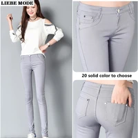 22 multi solid color skinny leggings jeans for women high waist slim pencil pants female tapered denim trousers with pockets