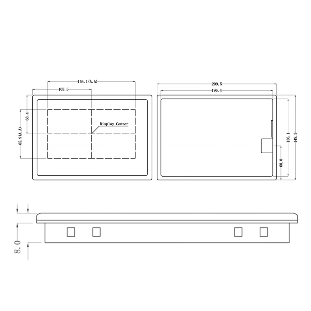 7 inch Serial smart monitor display DGUS Communication Interface resistive touch 800*480 LED screen |