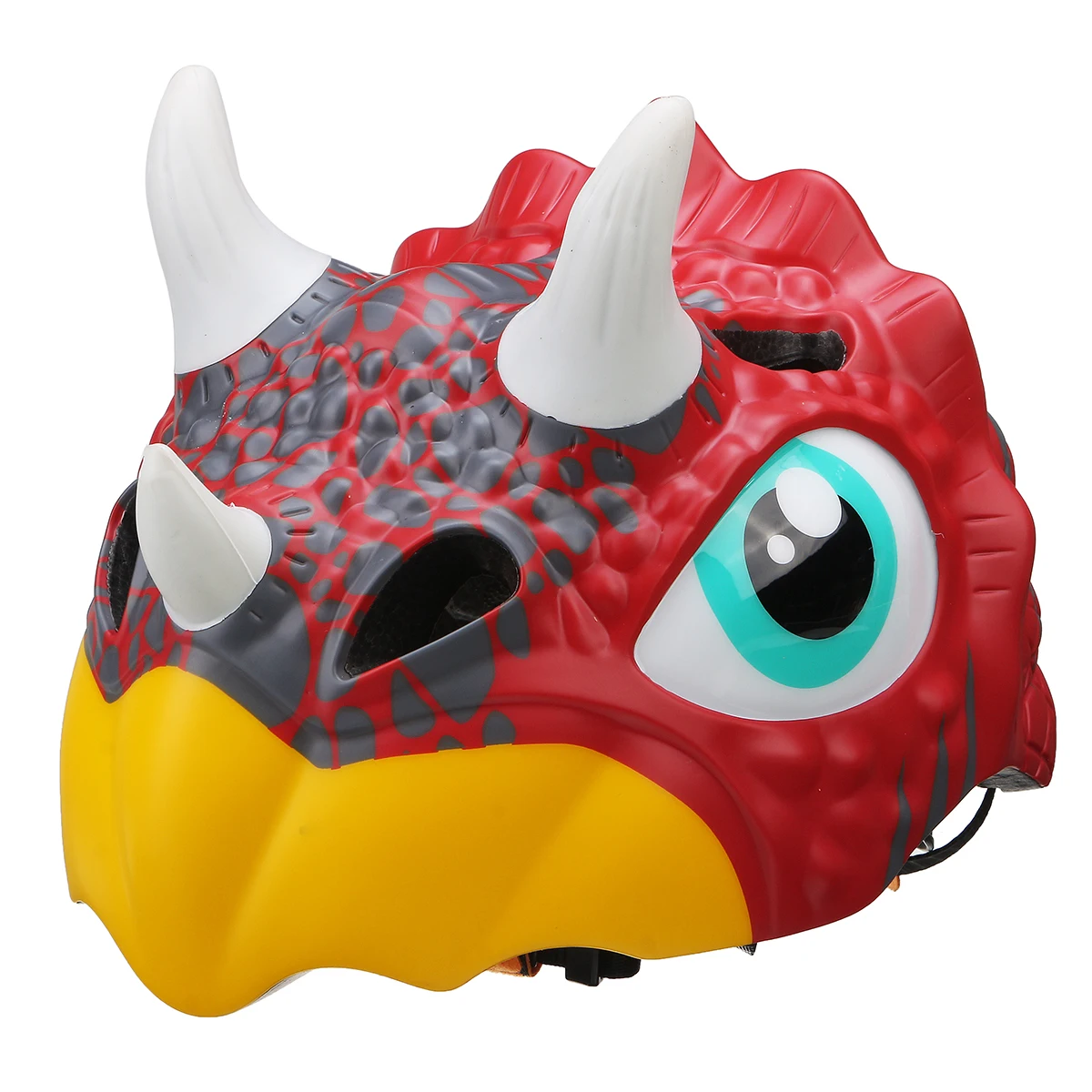 Triceratops red Велосипедный Детский Светильник, кепка, шлем для скейтборда, детский безопасный шлем для животных 49-55 см, велосипедный шлем, велосипедные колпачки - Цвет: Triceratops red