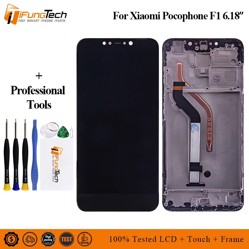 Сменный сенсорный ЖК экран с дигитайзером в сборе для XIAOMI Pocophone F1 запчасти