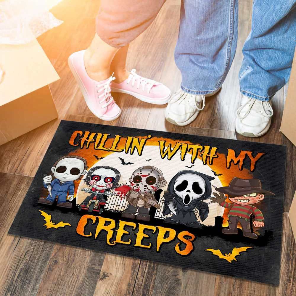 Halloween Theme Horror Movie Character Collection House Rules Doormat 3D Printed Carpet Non-Slip Bedroom Porch Tappeto | Дом и сад
