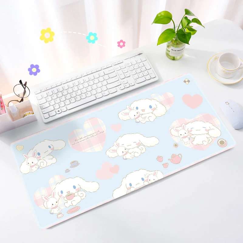 

Kawaii Cartoon Big Ear Dog Mouse Pad Table Mat Office Student Gaming Thickened Large Writing Pad Non-slip Cushion 80x30cm