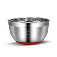 schnesland stainless steel mixing bowl home kitchen egg mixer salad bowls non slip silicone bottom food storage bowl