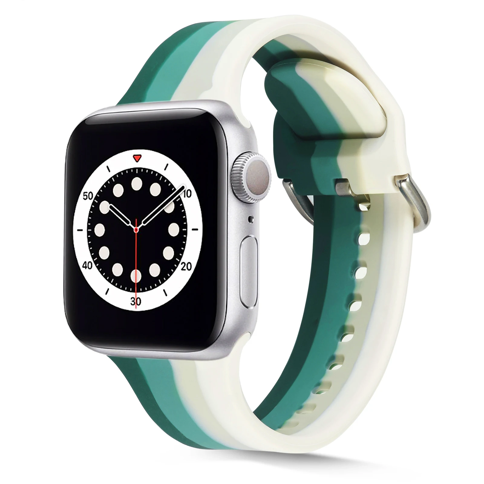 

Ремешок силиконовый спортивный для Apple watch band 44 мм 40 мм series 7 6 5 4 SE, Цветной силиконовый браслет для iwatch 3 42 мм 38 мм