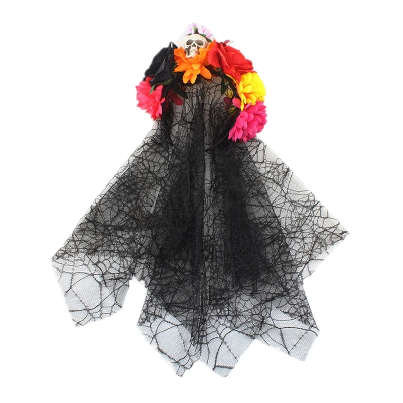 

Halloween Flower Headwear Lace Skull Carnival Masquerade Cosplay Party Supplies