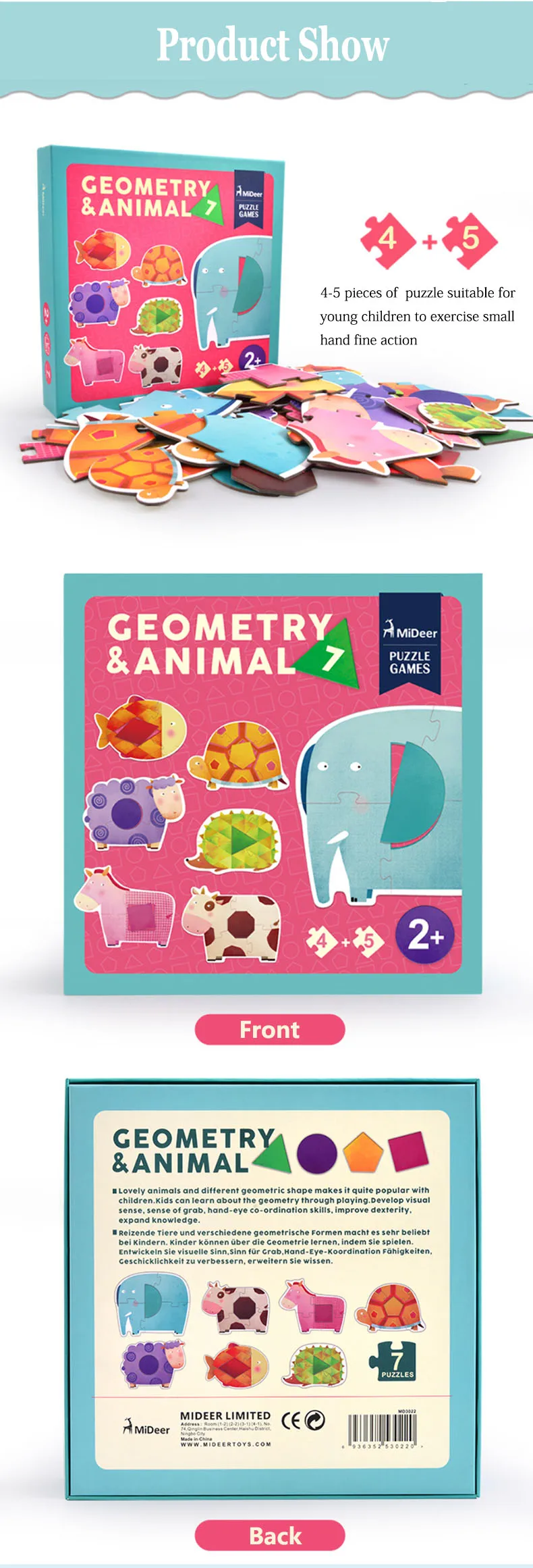 MiDeer Puzzle Kids Puzzles Educational Toys Children Toys Educational Paper Toys for Children Gifts > 3 Years Old