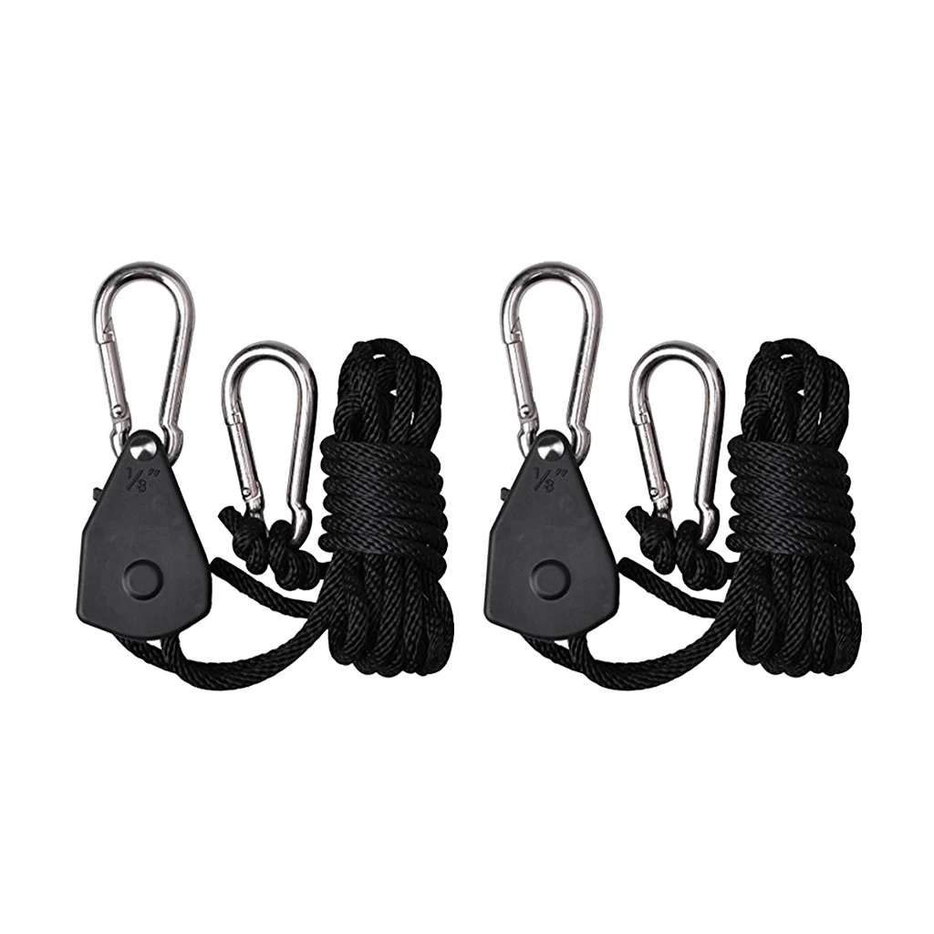 

2pcs 1/8'' Rope Ratchet Adjustable Heavy Duty Grow Light Hangers 150lbs