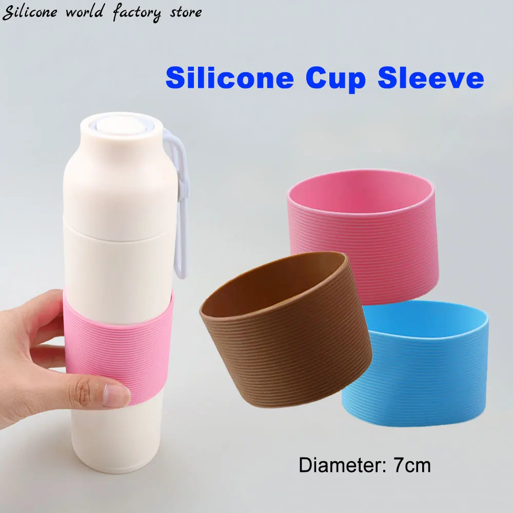 

Silicone world 7CM Silicone Cup Sleeve Heat Insulation Coffee Cup Cover Ceramic Cup Cover Non-slip Bottle Sleeves Mug Sleeve