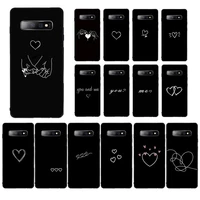 yndfcnb black simple lines love heart phone case for samsung s10 21 20 9 8 plus lite s20 ultra 7edge
