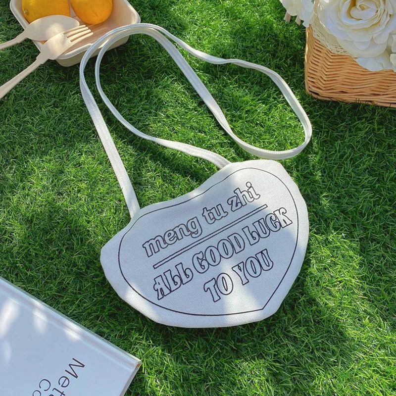 

Japanese ins Harajuku Funny Personality women Bag Fun Love Egg Girl Student Canvas Small Bag Korean Shoulder Bag