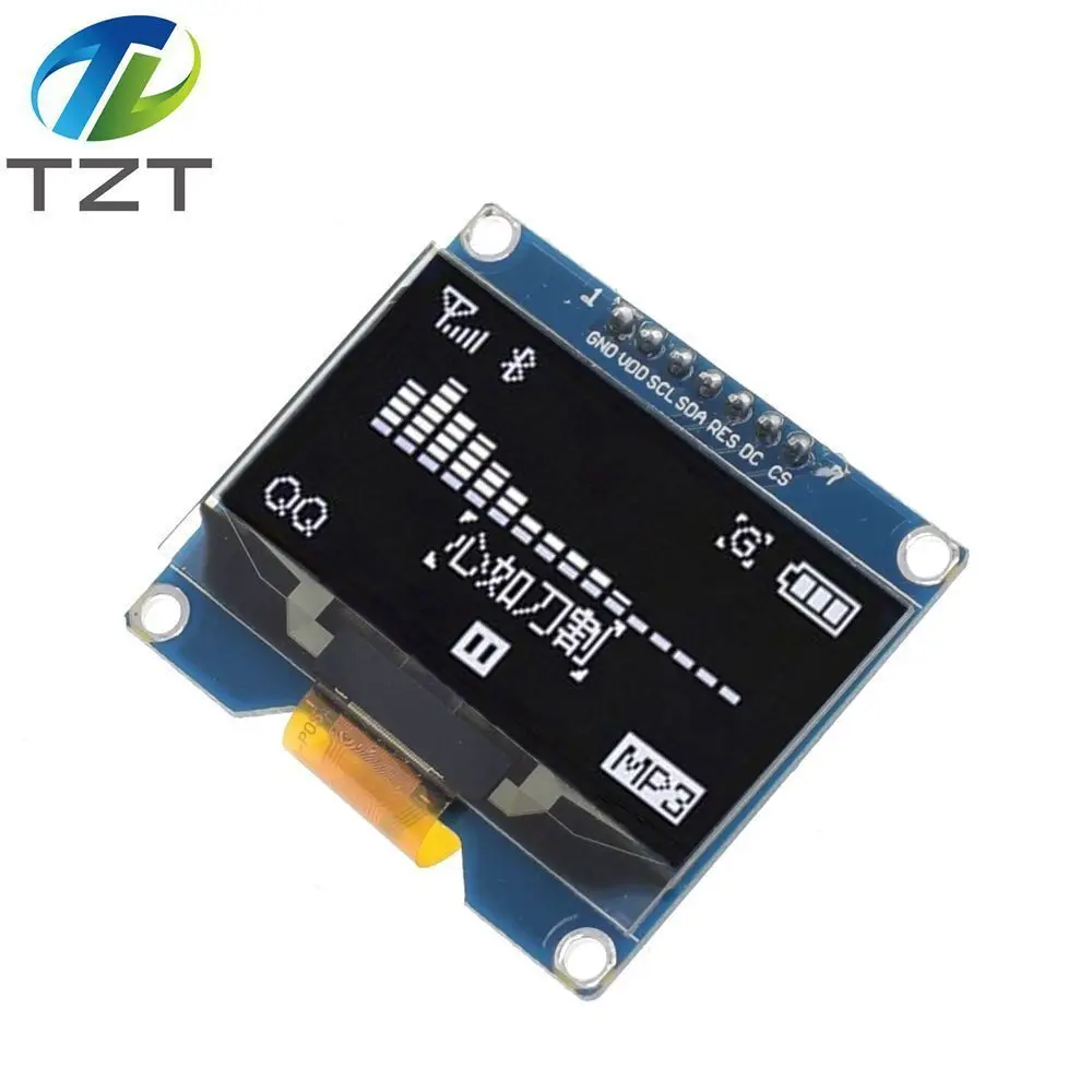 TZT 1 шт. 1,54 дюймов 7PIN белый синий OLED экран модуль SSD1309 Привод IC совместимый для SSD1306 SPI интерфейс 128*64
