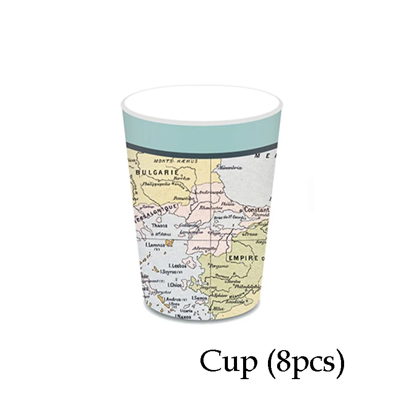 Одноразовая посуда на тему земли 44 шт./компл.|Одноразовая для вечеринок| |