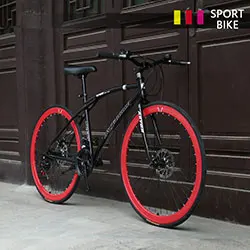 Black red Велосипед дорожный велосипед переменная скорость мертвый летающий человек гоночные изгибы надувные твердые шины для женщин студентов взрослых - Цвет: Black red