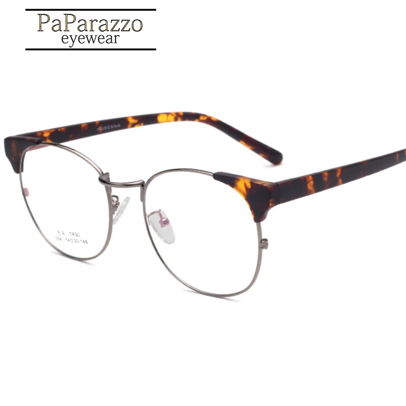 Модный круглый металлический оправа для оптических очков ультралегкий Ретро TR90