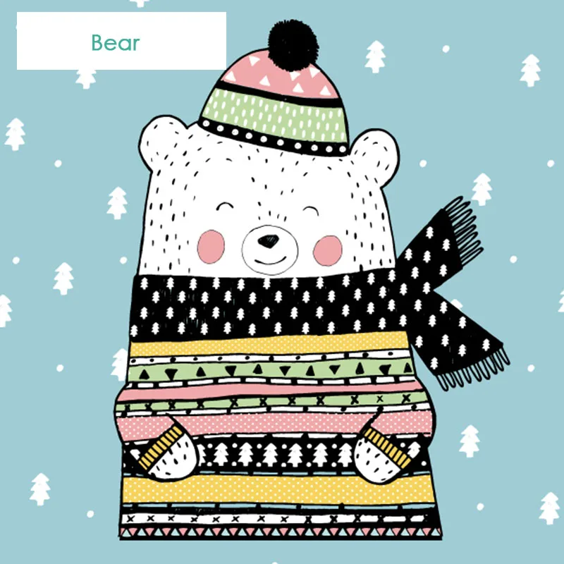 Bear Милые Мультяшные рулонные шторы для гостиной, затемненные шторы для детей, для девочек, животные, кошка, медведь, лиса, олень, рулонные жалюзи с принтом - Цвет: Bear