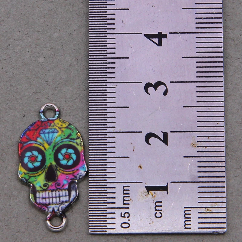 Цветок эмалированный серебристый для изготовления украшений сережек 14 х26 х2 мм 6