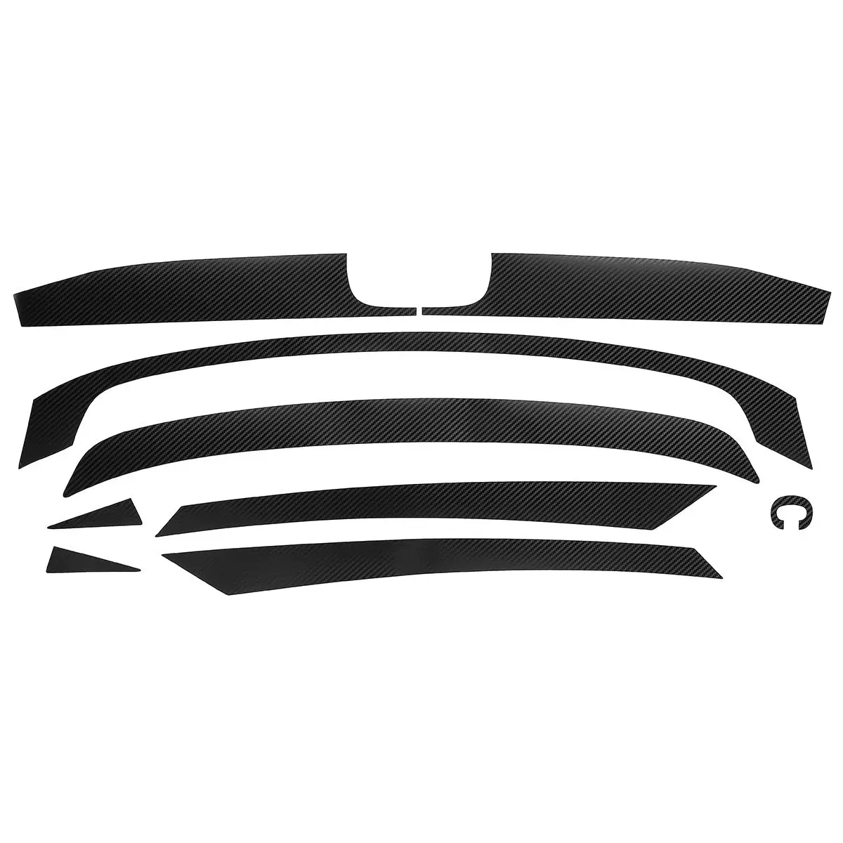 Carbon fiber black 8 шт. автомобильный передний бампер Гриль Решетки Наклейка s для Honda Для Civic 10th углеродного волокна Текстура украшение решетки стикер - Название цвета: Carbon fiber black