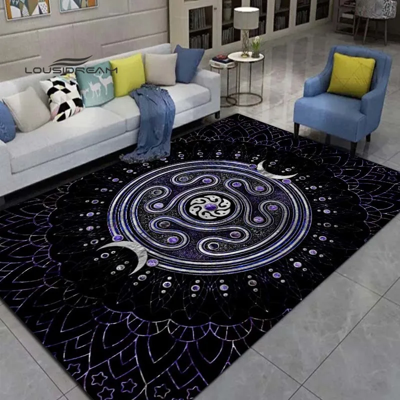 Gothic Witch Sacrifice Rugs Triple Moon Divination Home Living room Bedroom Large area soft carpet Halloween Decoration Rune mat images - 6