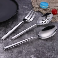 creative spoon european standard 430 stainless steel tableware serving dishes hollow spoon chinese and western food salad spoon