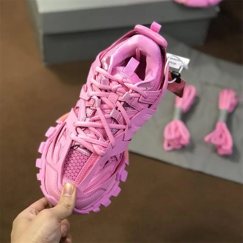 

2020 Women Shoes Platform Sneakers Pink Ins Hot Luxury Brand Design Casual Lace Up Sneakers Women Genuine Leather Scarpe Donna