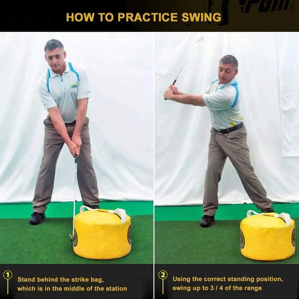 

Hot Golf Power Impact Swing Aid Beginner Trainer Exercise Package Multifunction Golf Training AidsPractice Smash Hit Strike Bag