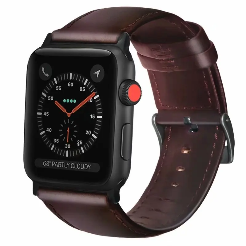 Сменный ремень из натуральной кожи ремешок для iwatch 38 мм 42 с пряжкой Apple Watch 40 44
