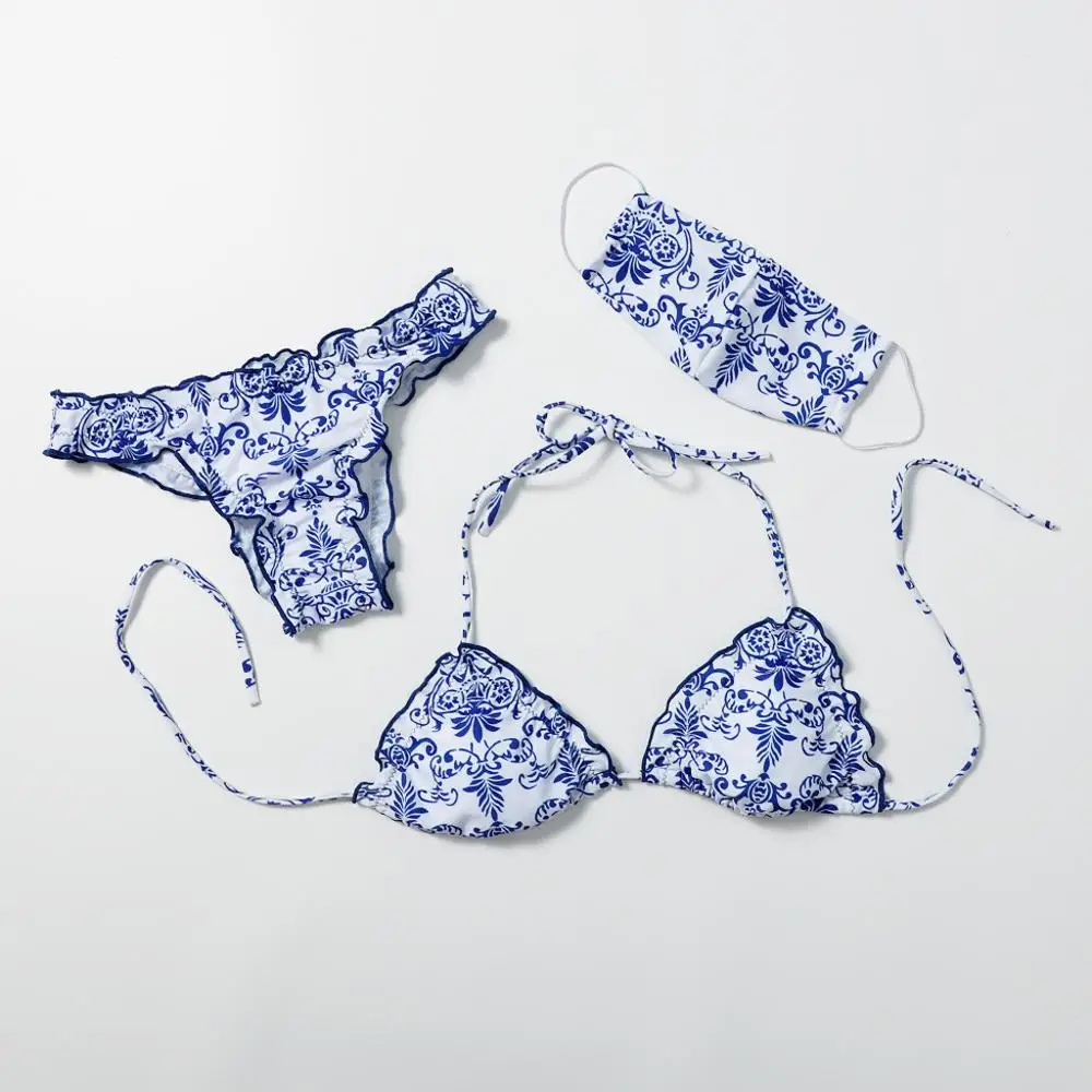 Бикини 2020 сексуальная одежда для плавания женская маска Пуш-Ап купальный костюм