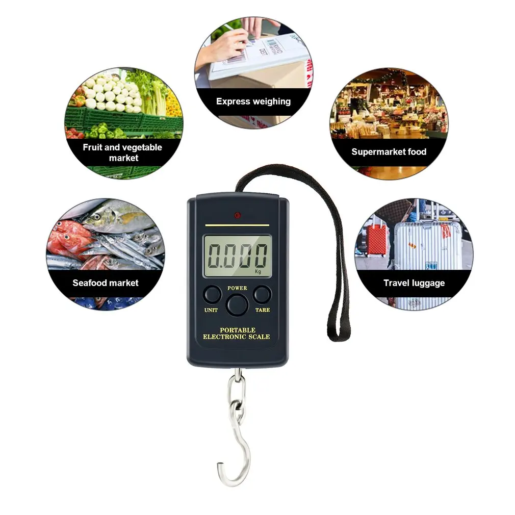 40Kg Digital Hanging Luggage Fishing Weight Scale Portable kitchen Scales cooking tools electronic Household Hook New | Дом и сад