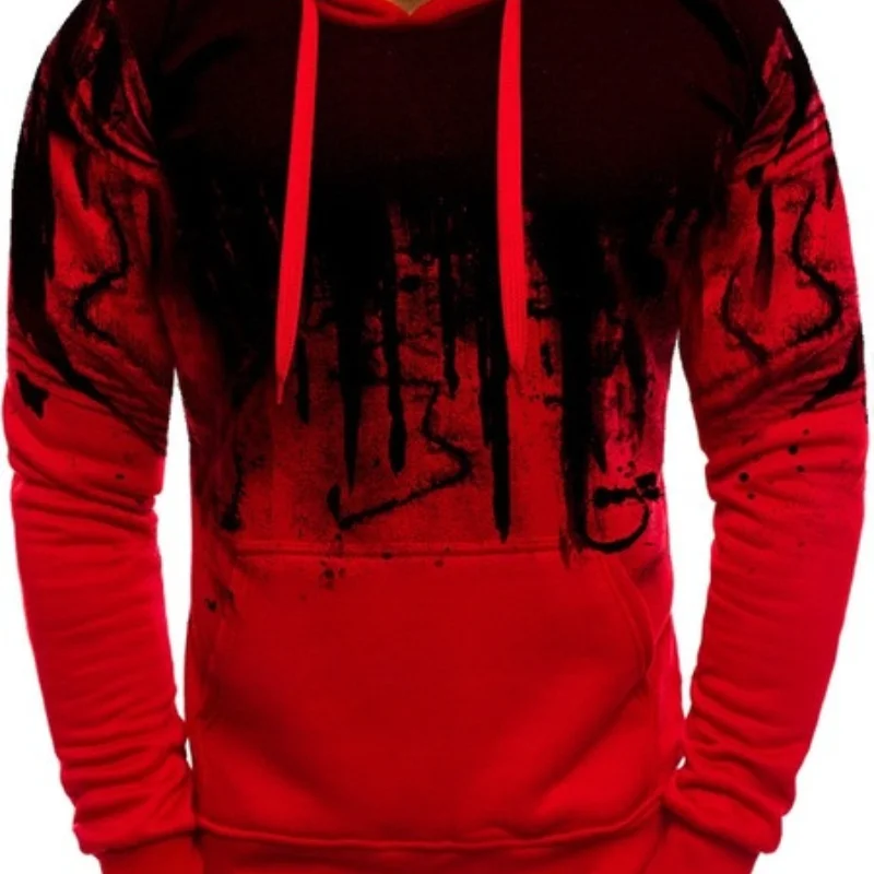 

2021 winter European and American men's hot style large size hooded sweater printing casual men's top sweater hoodies