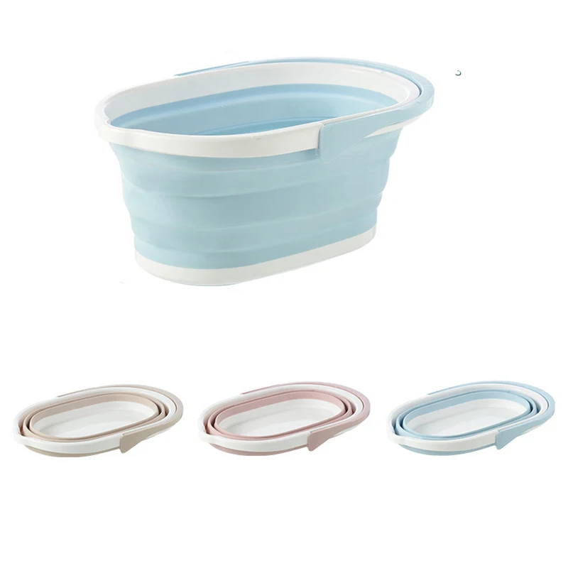 

Folding Plastic Mop Bucket Camping Wash Bucket With Handle Collapsible Floor Mop Cleaning Fishing Car Wash Bucket Household Tool